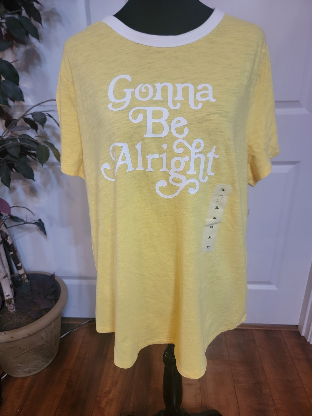 Old Navy Yellow Tee with White Script